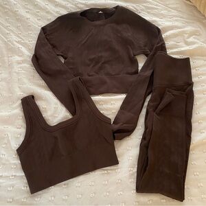 Brown Cable Knit Workout Set - Joylab by Target